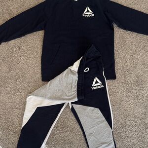 Reebok men’s blue white and Gray Jogger Set